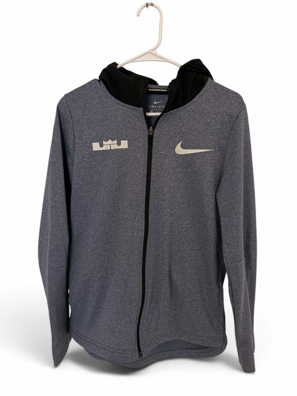Nike Men's Heather Gray Full-Zip Dri-FIT Hoodie Jacket